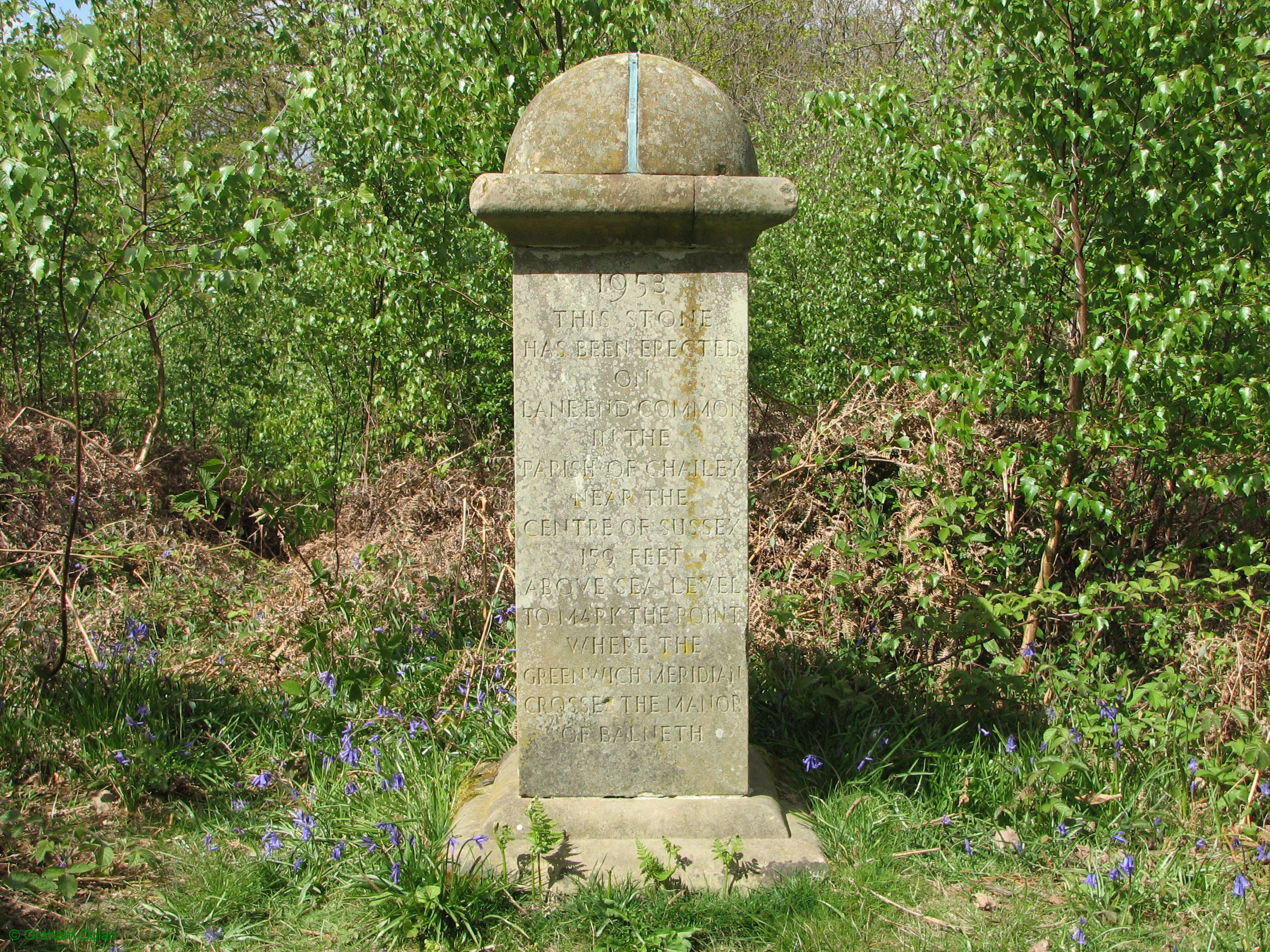 Greenwich Meridian Marker; England; East Sussex; Chailey